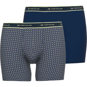 TOM TAILOR heren boxer normale lengte (2-pack), donkerblauw mini dessin
