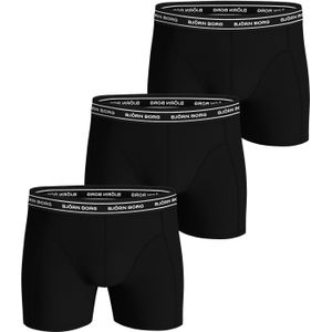 Bjorn Borg Cotton Stretch boxers, heren boxers normale lengte (3-pack), zwart, zwart, zwart