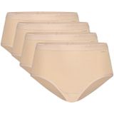 TEN CATE Basics women midi (4-pack), dames slip middelhoge taille, beige -  Maat: L