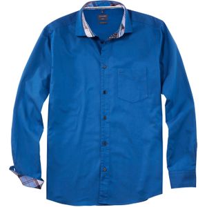 OLYMP Casual regular fit overhemd, structuur, blauw 43/44