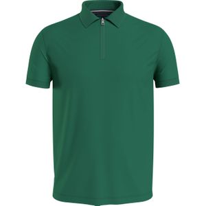 Tommy Hilfiger Dc Interlock Zip Slim Polo, heren poloshirt, groen