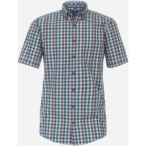 3 voor 99 | Redmond comfort fit overhemd, korte mouw, popeline, groen geruit