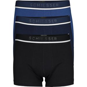 SCHIESSER 95/5 shorts (3-pack), zwart, blauw en donkerblauw -  Maat: M