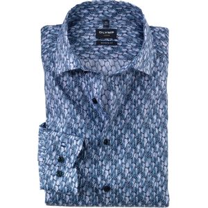 OLYMP Luxor modern fit overhemd, popeline, bleu dessin