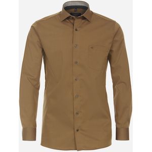 CASA MODA modern fit overhemd, popeline, bruin 45