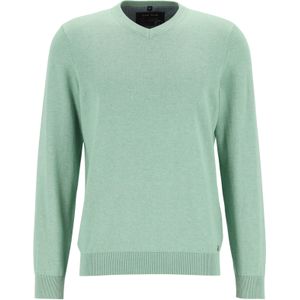 MARVELIS modern fit trui katoen, V-hals, messing groen