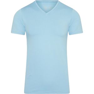 RJ Bodywear Pure Color T-shirt (1-pack), heren T-shirt met V-hals, lichtblauw -  Maat: M