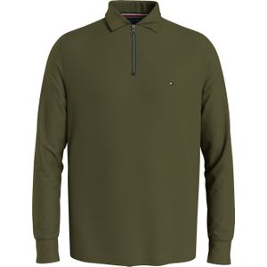 Tommy Hilfiger regular fit heren polo, Dc Zip Ls Reg Polo, groen