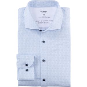 OLYMP 24/7 Level 5 body fit overhemd, tricot, bleu dessin