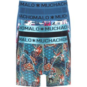 Muchachomalo heren boxershorts (4-pack), shorts Miami Vatos Ace, print, blauw, zwart -  Maat: M