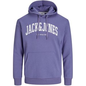 JACK & JONES Josh sweat hood regular fit, heren hoodie katoenmengsel met capuchon, paars