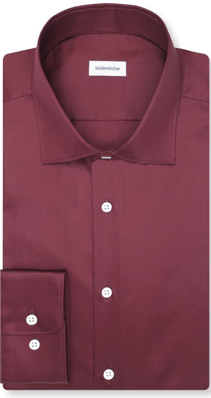 Seidensticker shaped fit overhemd, popeline, rood