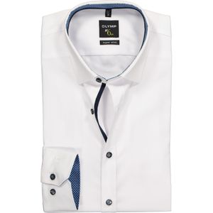 OLYMP No. Six super slim fit overhemd, wit (blauw contrast) 44