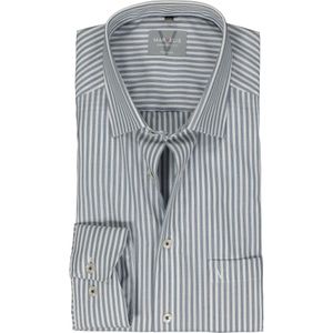 MARVELIS comfort fit overhemd, popeline, donkerblauw gestreept 47