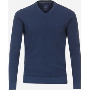 Redmond heren trui katoen, V-hals, blauw (middeldik)