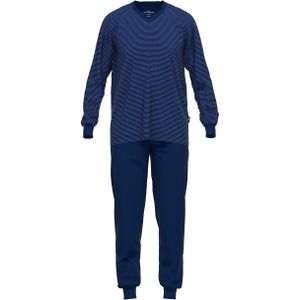 Gotzburg heren pyjama V-hals, donkerblauw gestreept -  Maat: L