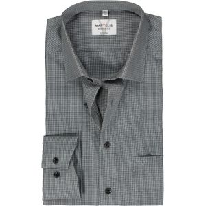 MARVELIS modern fit overhemd, popeline, zwart geruit