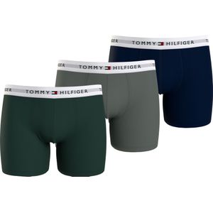 Tommy Hilfiger boxer brief (3-pack), heren boxers extra lang, groen, lichtgroen, blauw -  Maat: M