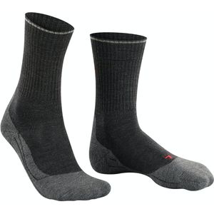 FALKE TK2 Explore Wool Silk heren trekking sokken, antraciet grijs (anthra.melange) -  Maat: 44-45