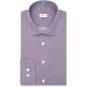 Seidensticker slim fit overhemd, popeline, rood dessin