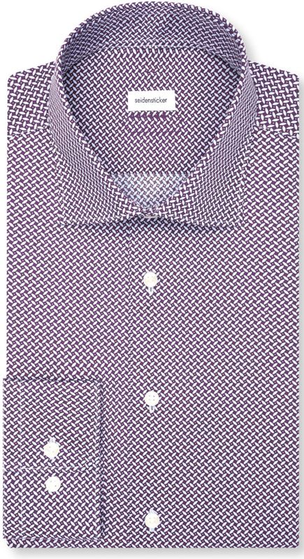 Seidensticker slim fit overhemd, popeline, rood dessin