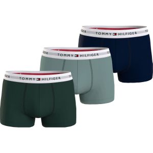Tommy Hilfiger trunk (3-pack), heren boxers normale lengte, groen, lichtgroen, blauw -  Maat: M