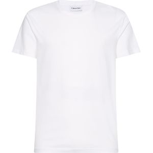 Calvin Klein Smooth Cotton T-shirt, heren T-shirt korte mouw O-hals, wit -  Maat: M