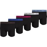 Calvin Klein Boxer Briefs (5-pack), heren boxers extra lang, zwart met gekleurde tailleband -  Maat: XL