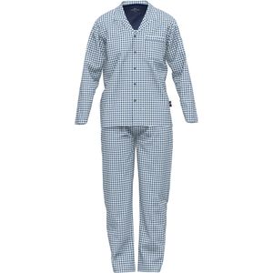 Gotzburg - Heren Pyjama - Donkerblauw Geruit - Lange Broek en Shirt met Lange Mouwen