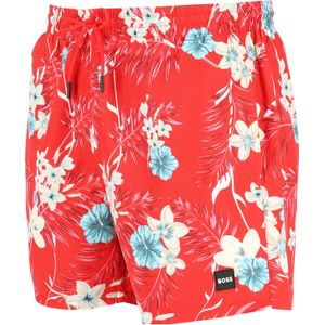 HUGO BOSS Piranha swim shorts, heren zwembroek, rood dessin -  Maat: S