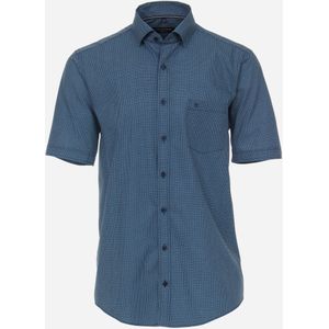 CASA MODA Sport casual fit overhemd, korte mouw, popeline, blauw dessin 49/50