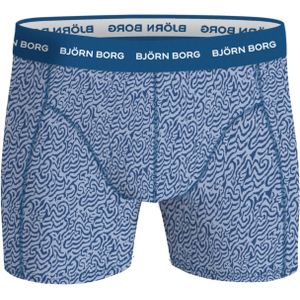 Bjorn Borg Cotton Stretch boxers, heren boxers normale lengte (1-pack), blauw met wit dessin -  Maat: XL