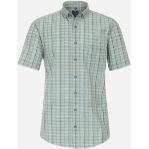 3 voor 99 | Redmond comfort fit overhemd, korte mouw, popeline, groen geruit 39/40