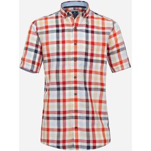 3 voor 99 | Redmond comfort fit overhemd, korte mouw, popeline, rood geruit 39/40