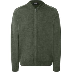MAERZ Classic Fit heren vest met rits wol, groen