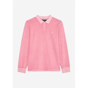 Marc O'Polo regular fit polo, heren poloshirt lange mouw, framboos roze -  Maat: 3XL