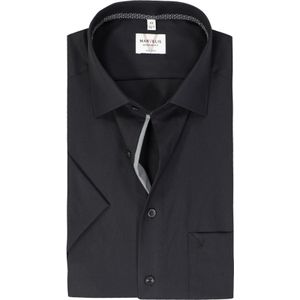 MARVELIS - Modern Fit - Overhemd - Zwart - Korte Mouw - Strijkvrij