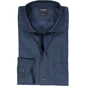 OLYMP modern fit overhemd, structuur, nachtblauw (contrast) 46
