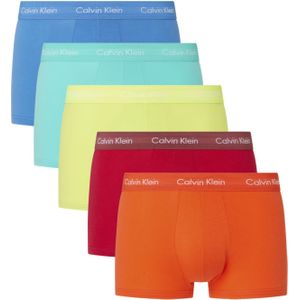 Calvin Klein heren boxers normale lengte (5-pack), oranje, rood, geel, mint, lichtblauw -  Maat: S