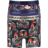 Muchachomalo heren boxershorts (3-pack), heren boxers normale lengte, Las Vegas Japan, print en donkerblauw -  Maat: S