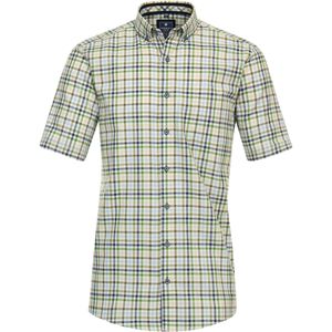 3 voor 99 | Redmond comfort fit overhemd, korte mouw, Oxford, groen geruit