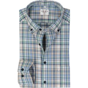 MARVELIS modern fit overhemd, popeline, groen geruit