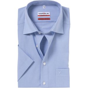 MARVELIS modern fit overhemd, korte mouw, blauw-wit geruit 42