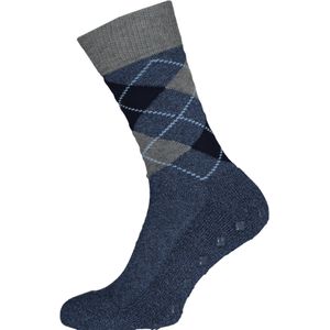 Burlington Argyle Heren Huissokken, blauw geruit