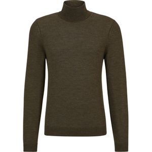 BOSS Musso slim fit trui wol, heren coltrui, groen