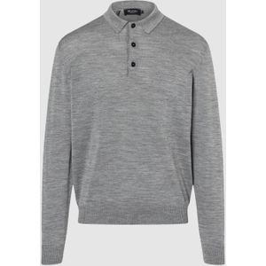 MAERZ Classic Fit heren trui met polokraag wol, grijs