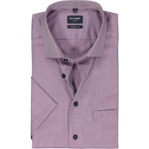 OLYMP modern fit overhemd, korte mouw, structuur, paars