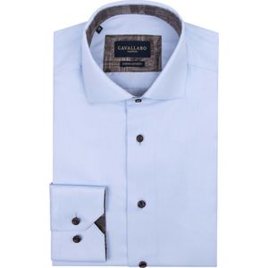 Cavallaro Napoli Galterino slim fit overhemd, twill, lichtblauw