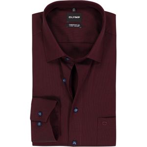 OLYMP - Luxor Comfort Fit Big - Overhemd - Bordeaux Rood - Strijkvrij