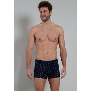 Gotzburg heren boxer normale lengte (1-pack), donkerblauw mini dessin